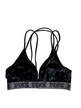 Victoria's Secret Velvet Triangle Bra (Black) - Medium